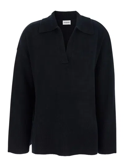 P.a.r.o.s.h Polo-neck Ribbed Sweater In Black