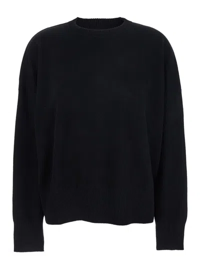 Loulou De Saison Anaa Lds Round Neck Sweater In Black