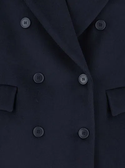 Plain Short Peacoat Double Breasted In Blue