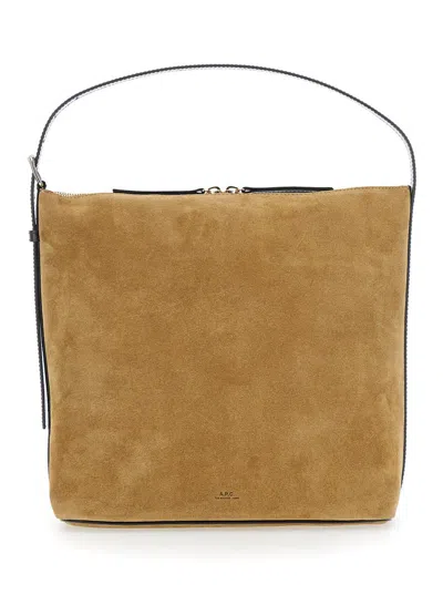 Apc Sac Vera Bags Suede And Smooth Leather In Brown