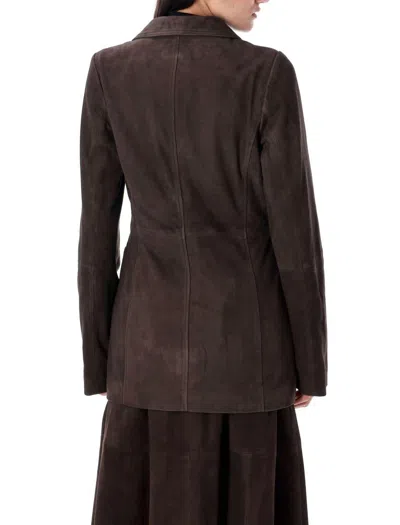 Rohe Suede Single-breasted Blazer In Brown