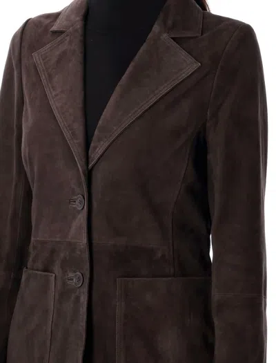 Rohe Suede Single-breasted Blazer In Brown