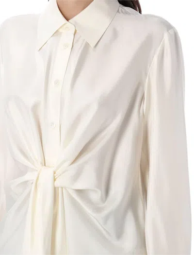 Rohe Róhe Silk Knotted Shirt In White
