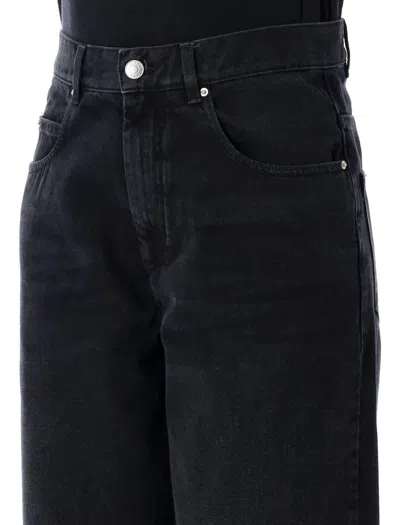 Isabel Marant Vetan High-rise Wide-leg Jeans In Black
