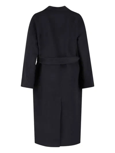 Rohe Black Wool Coat With Shawl Collar In Black