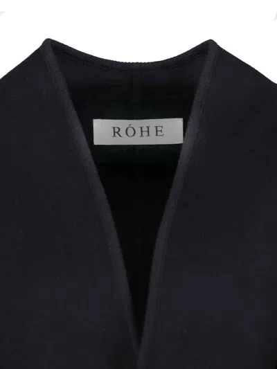 Rohe Black Wool Coat With Shawl Collar In Black