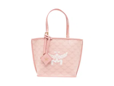 Pre-owned Mcm Himmel Lts Mini Shopper In Silver Pink