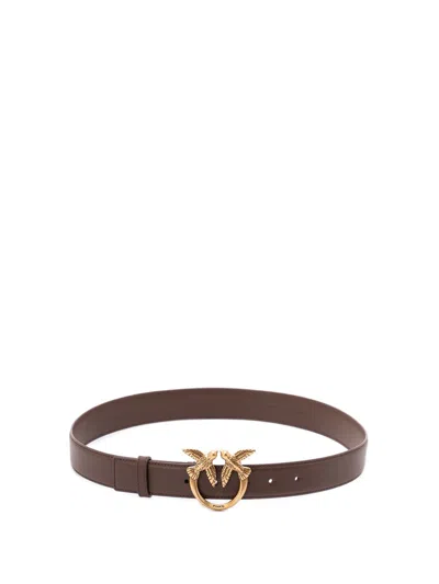 Pinko Love Birds High Leather Belt 4cm