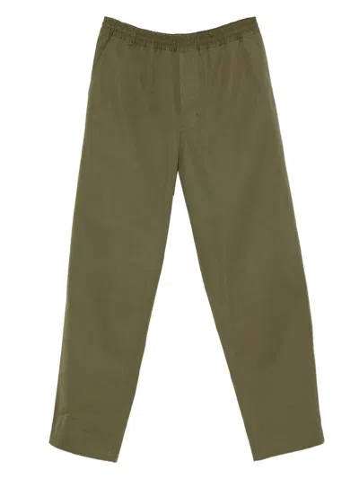 Prada Triangle-logo Patch-pocket Trousers In Green