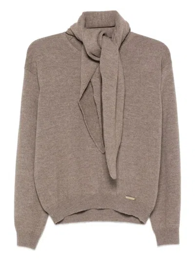 Manzoni 24 Crew-neck Sweater With Scarf