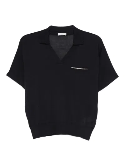 Peserico Short-sleeved Cashmere Blend Sweater With V-neckline