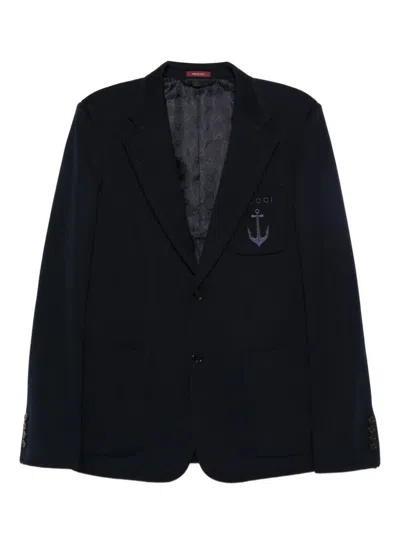 Gucci Long Sleeve Blazer In Black