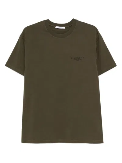 Givenchy Cotton T-shirt With Stamp Print Clothing In Green