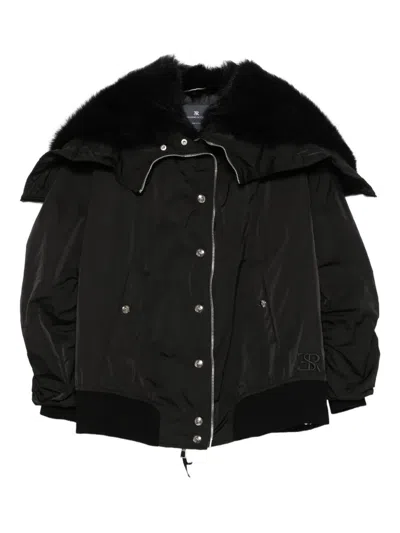 Ermanno Scervino Hooded Bomber Jacket In Black