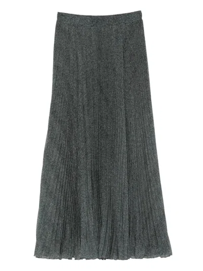 Ermanno Scervino Pleated Longuette Skirt In Textured Polyester