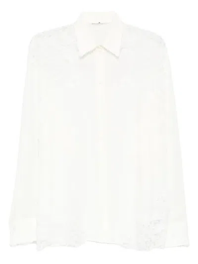 Ermanno Scervino Silk Blouse With Intricate Lace Detailing