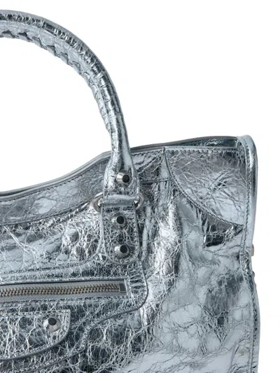 Balenciaga Le City Medium Metallic Textured-leather Tote