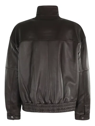 Rag & Bone Aria Panelled Leather Bomber Jacket In Brown