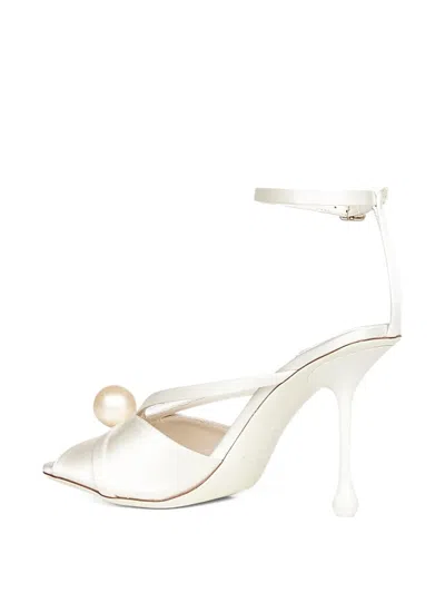 Jimmy Choo 95mm Siva Pearl-embellished Sandals In White