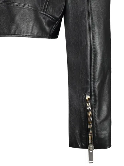 Halfboy Cropped Biker Leather Jacket