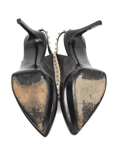 Pre-owned Saint Laurent Platform Studded Slingback Pumps