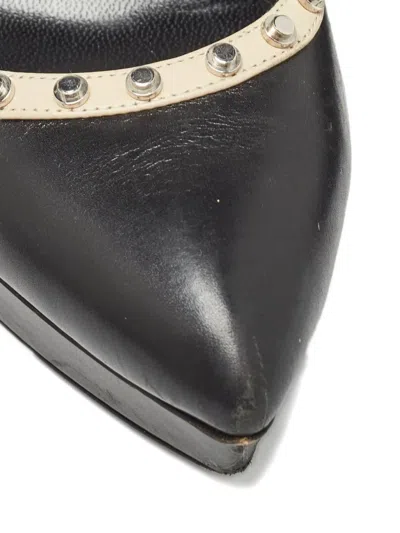 Pre-owned Saint Laurent Platform Studded Slingback Pumps