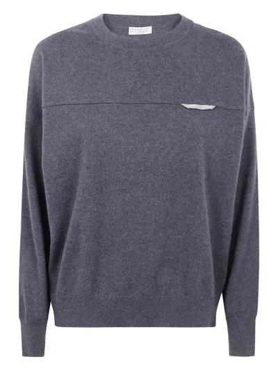 Brunello Cucinelli Panelled Cashmere Sweatshirt