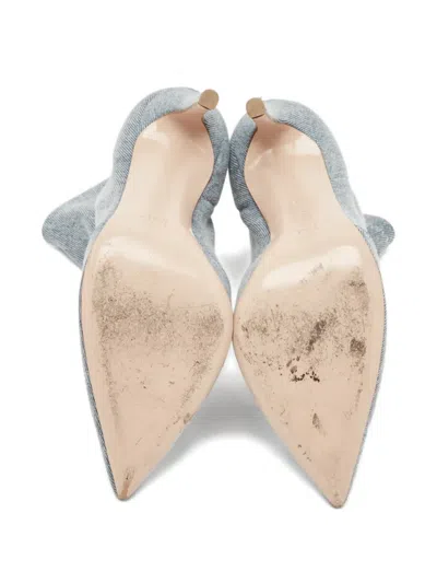 Pre-owned Gianvito Rossi  100mm Denim Point-toe Boots