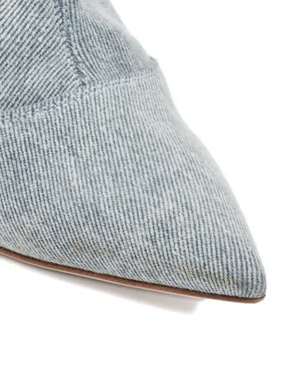 Pre-owned Gianvito Rossi  100mm Denim Point-toe Boots