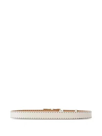 Elisabetta Franchi Contrast-stitch Leather Belt In White