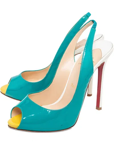 Pre-owned Christian Louboutin 2024 100mm Patent Leather Slingback Pumps