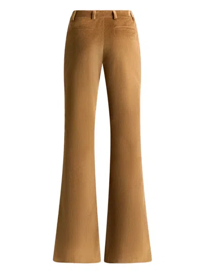 Etro Flared Camel Brown Corduroy Trousers In Brown