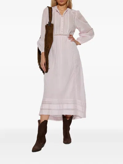 Isabel Marant Étoile Openwork-lace Midi Dress In Pink