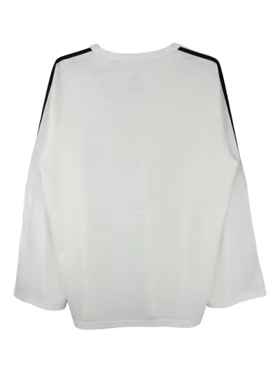 Y-3 Three-stripe Long-sleeve T-shirt In White