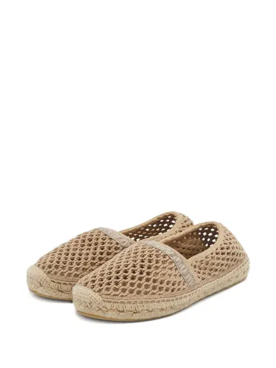 Pre-owned Miu Miu Fishnet Espadrille Flats
