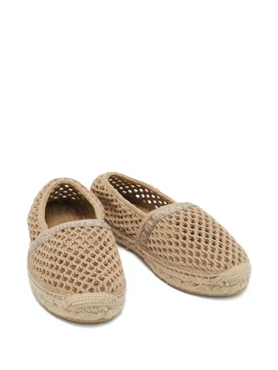 Pre-owned Miu Miu Fishnet Espadrille Flats