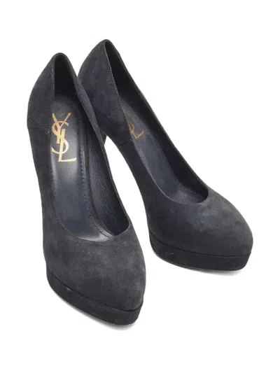 Pre-owned Saint Laurent 120mm Platform Heeled Pumps