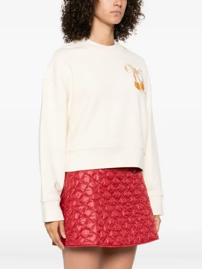 Moncler Bow-cherry Sweatshirt In Neutral
