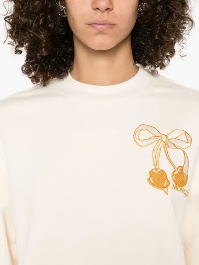 Moncler Bow-cherry Sweatshirt In Neutral