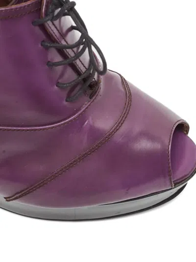 Pre-owned Marni 120mm Peep-toe Wedge Boots