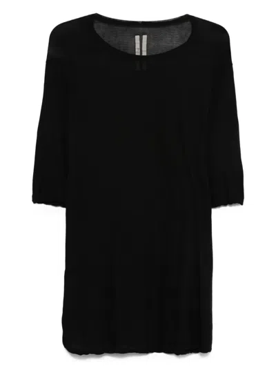 Rick Owens Organic Cotton T-shirt In Black