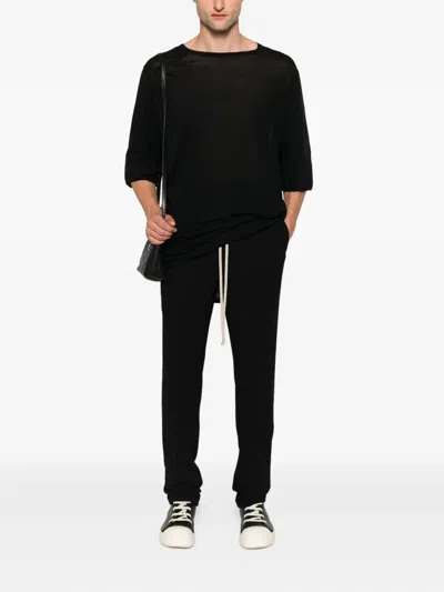 Rick Owens Organic Cotton T-shirt In Black