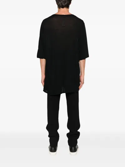 Rick Owens Organic Cotton T-shirt In Black