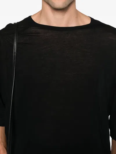 Rick Owens Organic Cotton T-shirt In Black