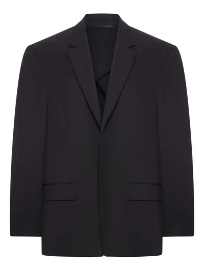 Balenciaga Single-breasted Wool Blazer In Black