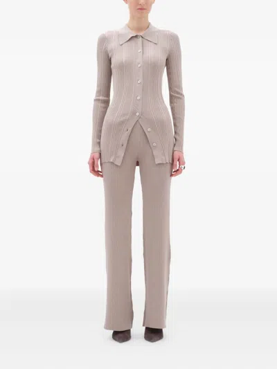 Remain Birger Christensen Ribbed Knit Straight Trousers