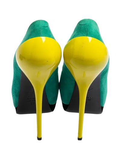 Pre-owned Giuseppe Zanotti Vintage  Colour-block Pumps In Green