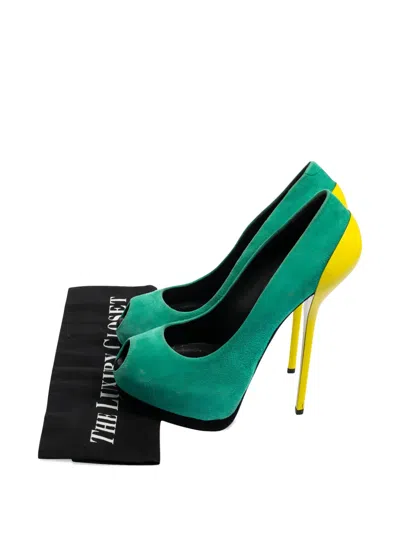 Pre-owned Giuseppe Zanotti Vintage  Colour-block Pumps In Green