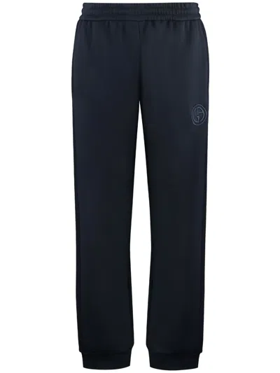 Giorgio Armani Men's Technical Fabric Pants In Blue
