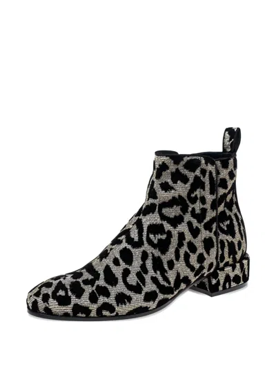 Pre-owned Dolce & Gabbana Leopard-print Velvet Boots